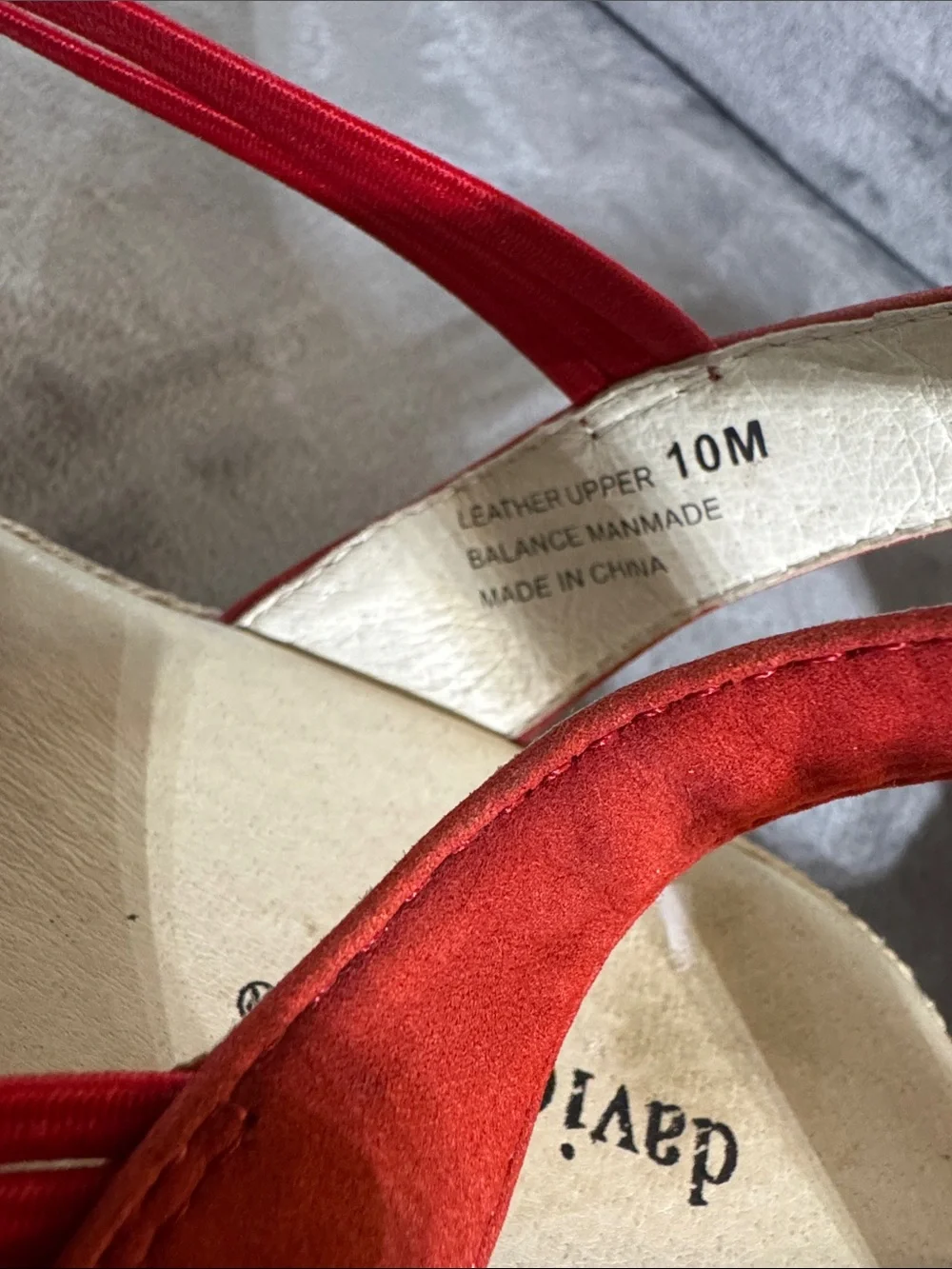 David Tate Red Laser-Cut Espadrille Slingbacks